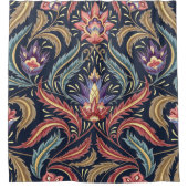 Multi gekleurde Bloemen Damast Douchegordijn (Voorkant)