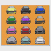 Multi gekleurde elektrische auto SUV auto Sinaasap Cadeaupapier (Vlak)