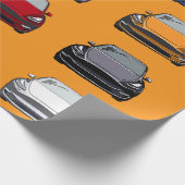 Multi gekleurde elektrische auto SUV auto Sinaasap Cadeaupapier (Hoek)