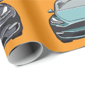 Multi gekleurde elektrische auto SUV auto Sinaasap Cadeaupapier (Rol Hoek)