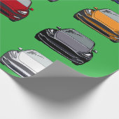 Multi Gekleurde Elektrische Voertuig SUV Auto Groe Cadeaupapier (Hoek)