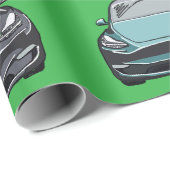 Multi Gekleurde Elektrische Voertuig SUV Auto Groe Cadeaupapier (Rol Hoek)