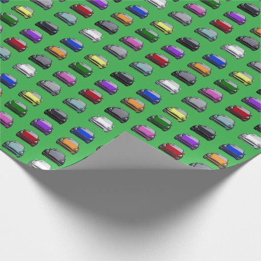 Multi gekleurde elektrische voertuig SUV auto klei Cadeaupapier (Hoek)