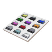 Multi-gekleurde Elektrische Voertuig SUV Auto Teke Tegeltje (Zijkant)