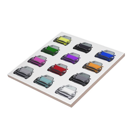 Multi-gekleurde Elektrische Voertuig SUV Auto Teke Tegeltje (Zijkant)