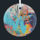 Multi gekleurde gemengde media art glas ornament<br><div class="desc">Originele Hand getrokken moderne Multi Gekleurde gemengde media kunst canvas geweven achtergrond. Abstracte olieverf en acrylverf creatieve collage van papier en puzzelstukken. Textured Contemporary Poster design Gemengde mediacanvas met abstracte elementen. Eclectisch, artistiek, eigentijds, uniek. Ervaar multi-gekleurde mixed media art's stoutmoedigheid als achtergrond. kunst, straat, abstract, schilderen, achtergrond, collage, wand, patroon,...</div>