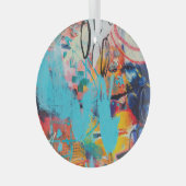 Multi gekleurde gemengde media art glas ornament (Voorkant Rechts)