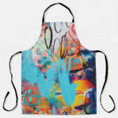 Multi gekleurde gemengde media art schort (Voorkant)