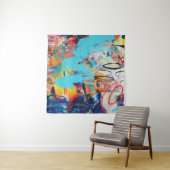 Multi gekleurde gemengde media art wandkleed (In Situ (horizontaal))