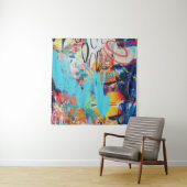 Multi gekleurde gemengde media art wandkleed (In situ)