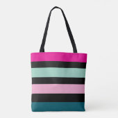 Multi gekleurde gestreepte Pretty Minimaal Tote Bag (Achterkant)