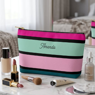 Multi gekleurde gestreepte zwarte trendy stijlvoll etui