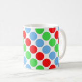 Multi gekleurde grote polka stippen retro jaren ze koffiemok (Voorkant rechts)