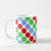 Multi gekleurde grote polka stippen retro jaren ze koffiemok (Links)