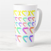 Multi gekleurde harten Latte Mok (Rechterhoek)