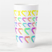 Multi gekleurde harten Latte Mok (Voorkant)