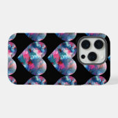 Multi gekleurde hartverf op hout iPhone hoesje (Achterkant horizontaal)