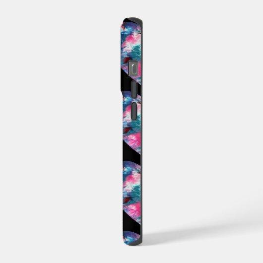 Multi gekleurde hartverf op hout iPhone hoesje (Linkerkant)