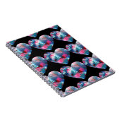 Multi gekleurde hartverf op hout notitieboek (Rechterzijde)