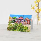 Multi Gekleurde Houten Plattelandshuisjes | Lang Kaart (Gele Bloem)