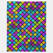 Multi gekleurde Jewel Mozaïek Design Waterverf Fleece Deken (Voorkant)