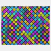 Multi gekleurde Jewel Mozaïek Design Waterverf Fleece Deken (Voorkant (Horizontaal))