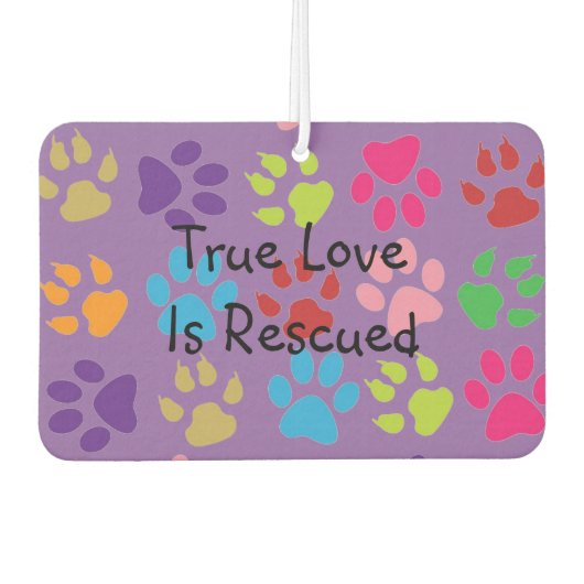 Multi-gekleurde Pawprint hart luchtverfrisser (Voorkant)