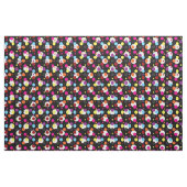 Multi gekleurde polka stippen op zwart stof (Yard (91,4 cm))