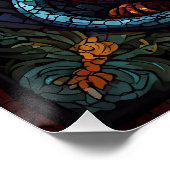 Multi Gekleurde regenboog Dragon Perfect Poster (Hoek)