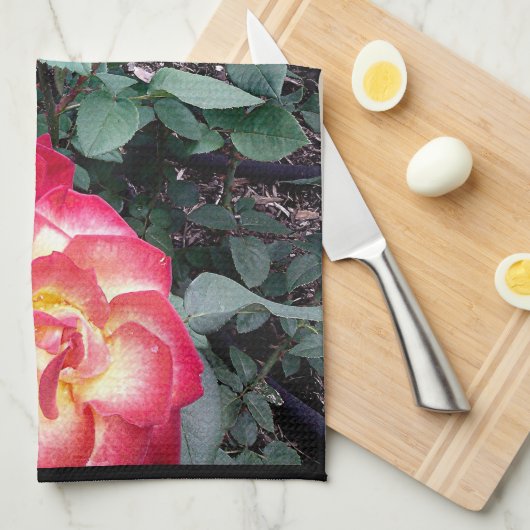 MULTI GEKLEURDE ROZEN handdoek (Quarter Fold)