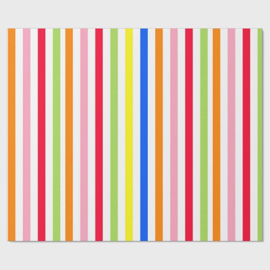 Multi gekleurde Snoepjes strepen Cadeaupapier (Vlak)