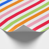 Multi gekleurde Snoepjes strepen Cadeaupapier (Hoek)