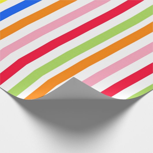 Multi gekleurde Snoepjes strepen Cadeaupapier (Hoek)