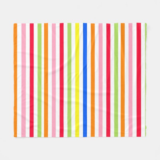 Multi gekleurde Snoepjes strepen Fleece Deken (Voorkant (Horizontaal))