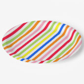 Multi gekleurde Snoepjes strepen Papieren Bordje (Gekanteld)