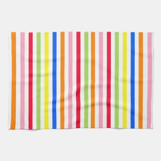 Multi gekleurde Snoepjes strepen Theedoek (Horizontaal)