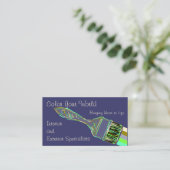 Multi gekleurde verfkwast en verf visitekaartje (Staand voorkant)