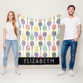 Multi | Gepersonaliseerde benaming van witte tenis Fleece Deken