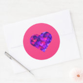 Multi gloeiende levendige harten ronde sticker (Envelop)