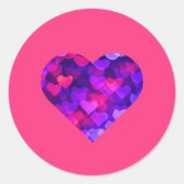 Multi gloeiende levendige harten ronde sticker (Voorkant)