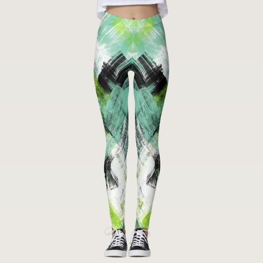 Multi-Grafische grunge Leggings (Voorkant)