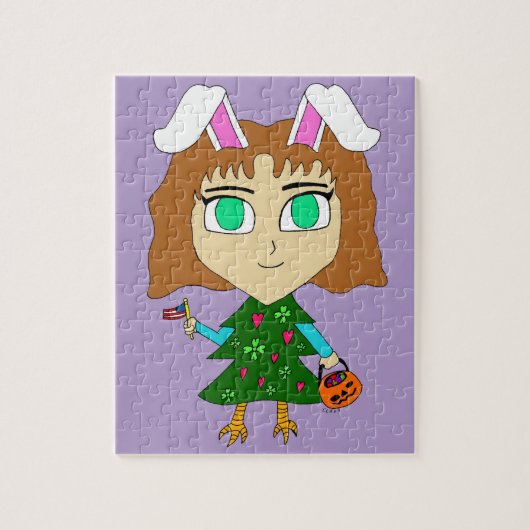 Multi Holiday Chibi Legpuzzel (Verticaal)