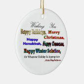 Multi-Holiday-groet Keramisch Ornament (Rechts)