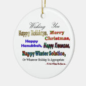 Multi-Holiday-groet Keramisch Ornament (Links)
