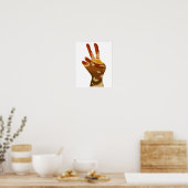 Multi Huid Vleeskleuren Vredesteken Hand Posters (Keuken)