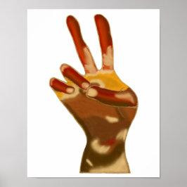 Multi Huid Vleeskleuren Vredesteken Hand Posters