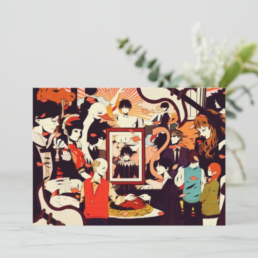 Multi Human Character Humor Party Aankondiging (Staand voorkant)