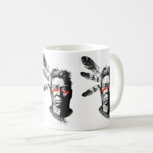 multi-indiaans koffiemok (Voorkant rechts)