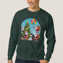 **“Multi-Kerstman Kerstplezier – 3D-Cartoon Transp Trui