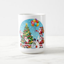 **“Multi-Kerstman Kerstplezier – 3D Cartooneske Tr